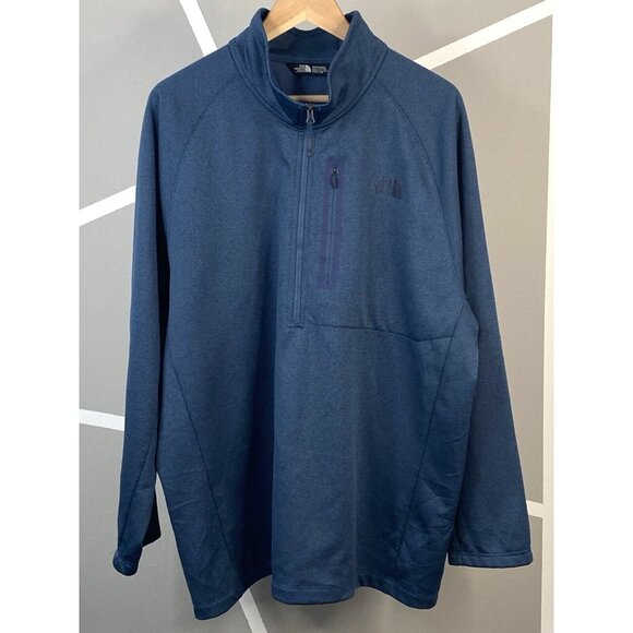 The North Face Men’s 2XL Canyonlands ½ Zip Fleece Lined Blue Heather Outdoor LS - Picture 1 of 16